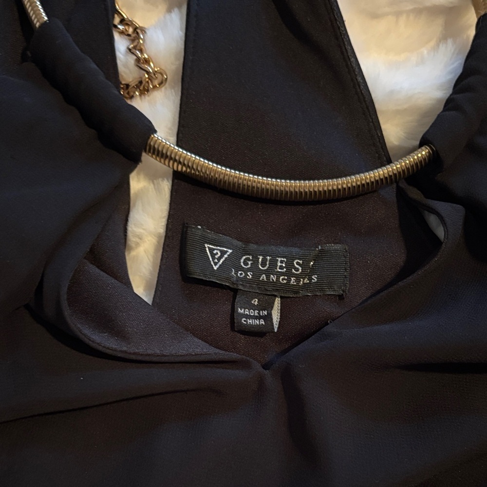 Guess Black Halter Dress with Chevron Skirt Y2K - Picture 8 of 11
